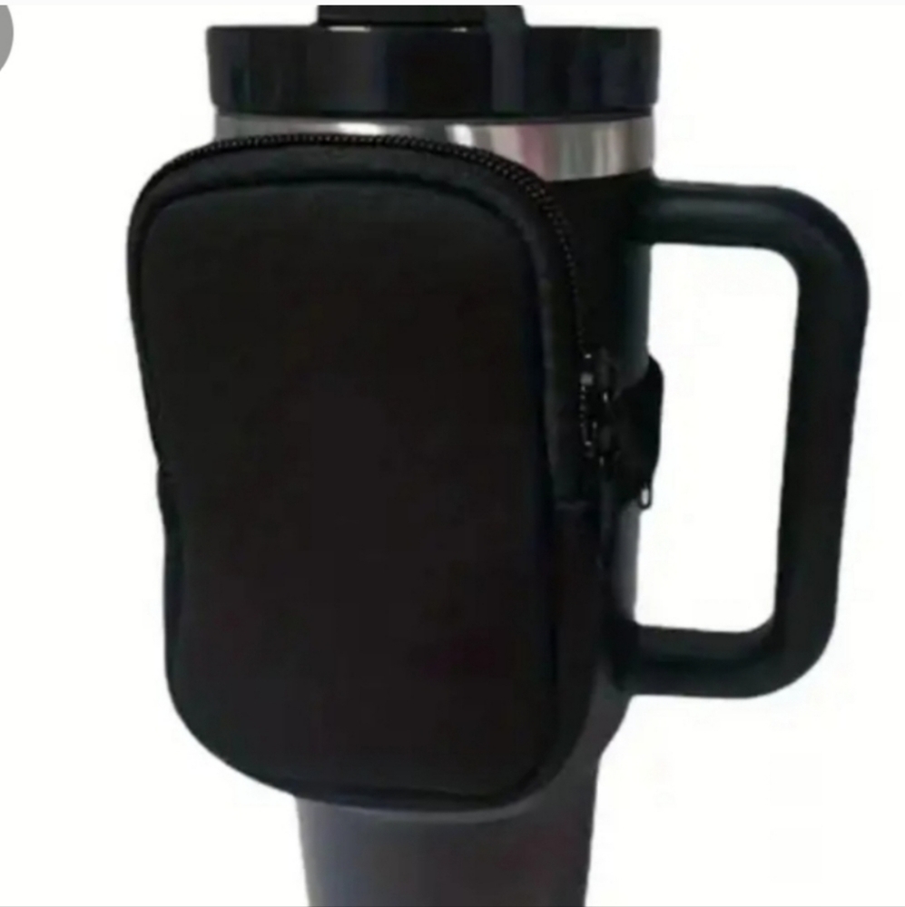 Tumbler Mug Bag Water Bottle Storage Pouch For 20oz/30oz/40oz 4x5" black